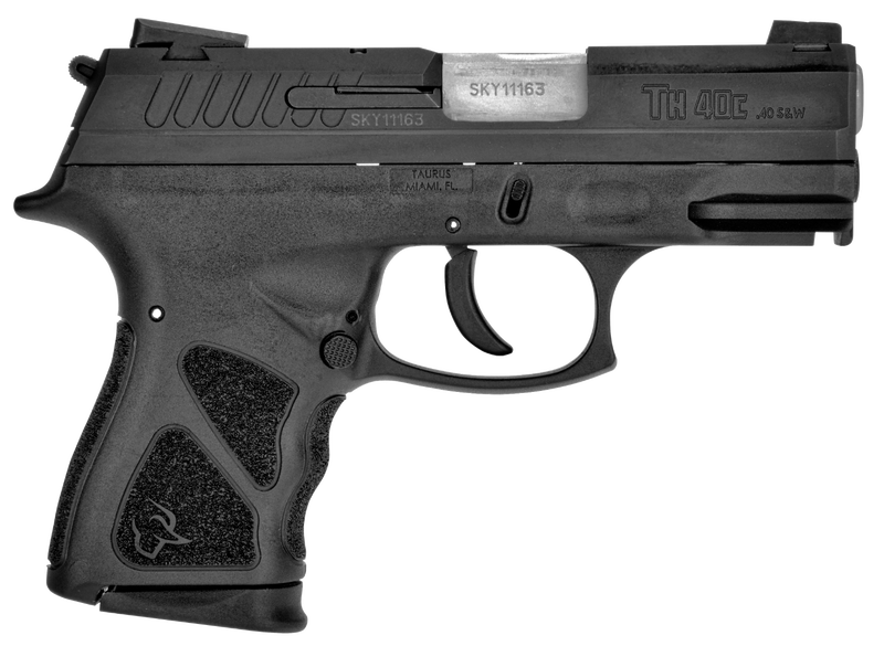 Taurus 1TH40C031 THc Compact 40 S&W 15+1/11+1 3.54" Matte Stainless Steel, Barrel Matte Black Serrated Slide, Black Polymer Frame w/Picatinny Rail, Black Finger Grooved Polymer Grip, Right Hand