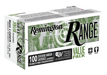 Remington Range 9mm Luger 115gr Full Metal Jacket Bulk Pack
