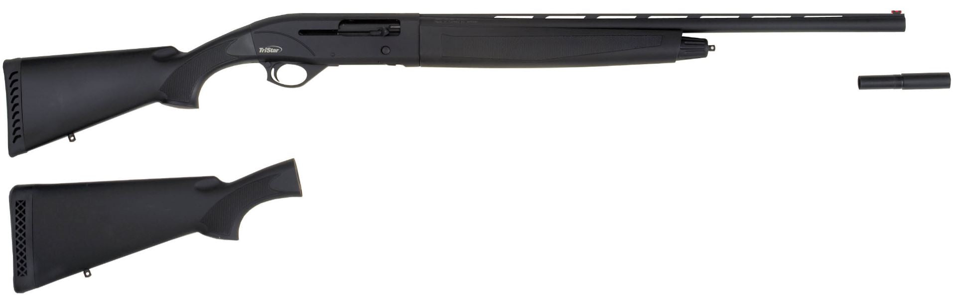 TriStar 24130 Viper G2 Combo Compact 20 Gauge Semi-Auto 3" 5+1 24" Black Vent Rib Barrel, Black Steel Receiver, Two Fixed Black Synthetic Stocks, Right Hand
