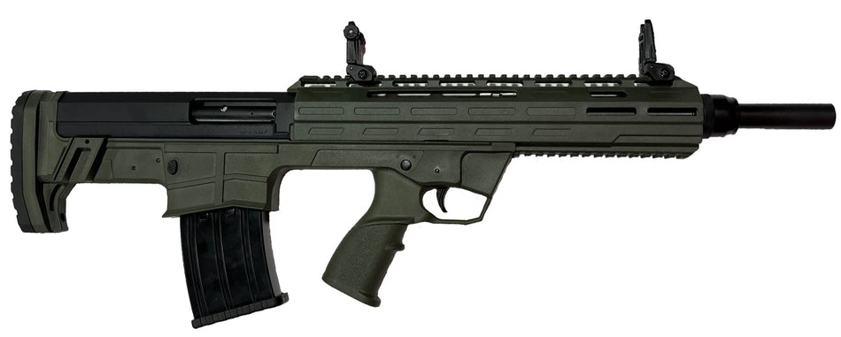 Tokarev USA 21000129 TBP 12 Gauge 3" 5+1 18.50", OD Green, Cheek Riser Compatible Bull-Pup Stock, Flip-Up Sights, 3 Chokes