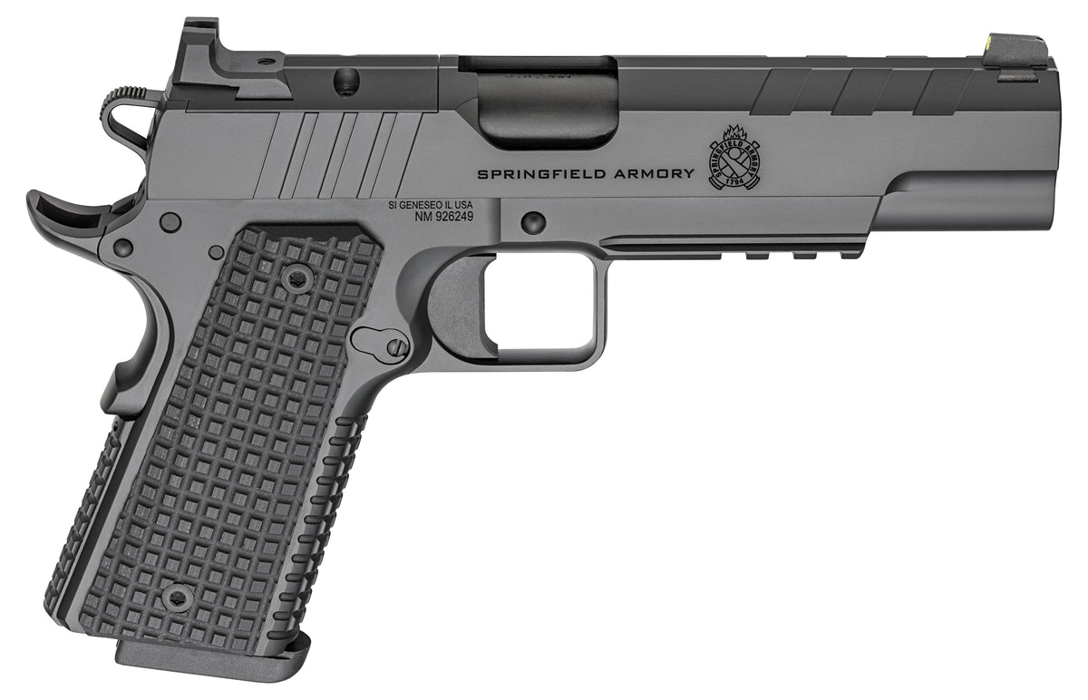 Springfield Armory PX9229LAOS 1911 Emissary 9mm 9+1 5" Stainless Steel Barrel Optic Ready Black Carbon Steel Slide VZ Grips Thin-Line G10 Grip