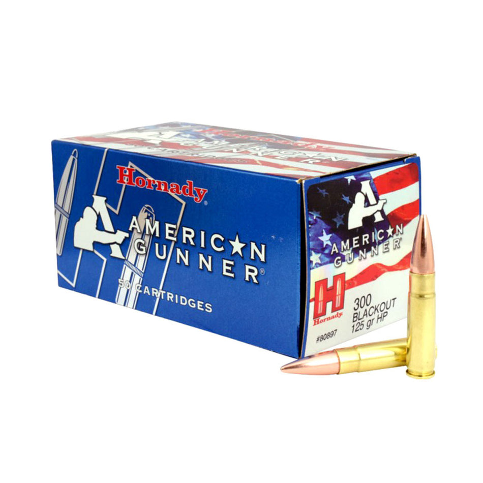 Hornady American Gunner .300 AAC Blackout 125 grain Hollow Point ammunition