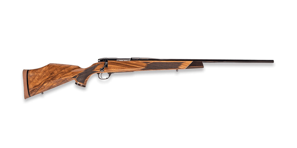 Weatherby MDX01N224WR4T Mark V Deluxe Varmintmaster 224 Wthby Mag Threaded Barrel, Drilled & Tapped Steel Receiver, Monte Carlo High Gloss Walnut Wood Stock