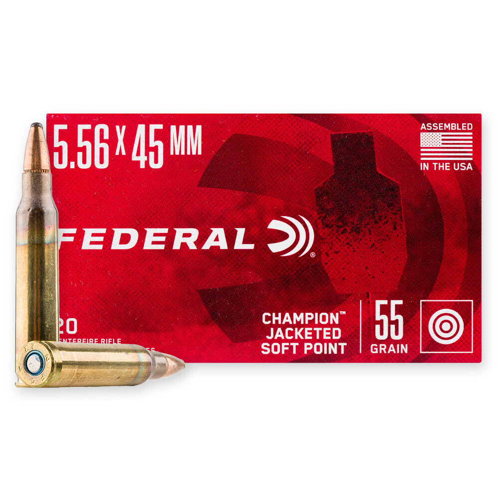 Federal Champion 5.56x45mm Nato Jacketed Soft Point (JSP) 55 Grain