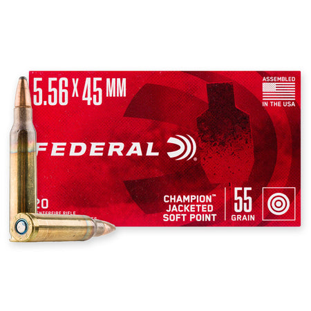 Federal Champion 5.56x45mm Nato Jacketed Soft Point (JSP) 55 Grain