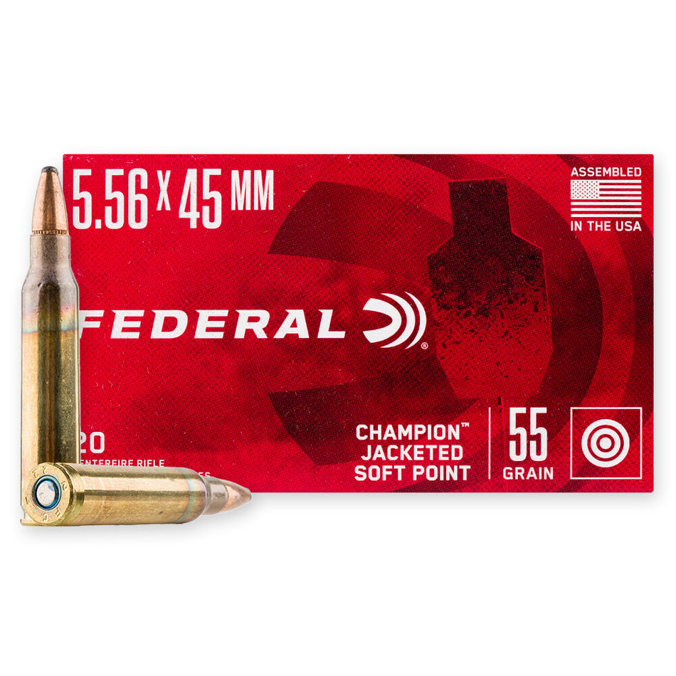 Federal Champion 5.56x45mm Nato Jacketed Soft Point (JSP) 55 Grain