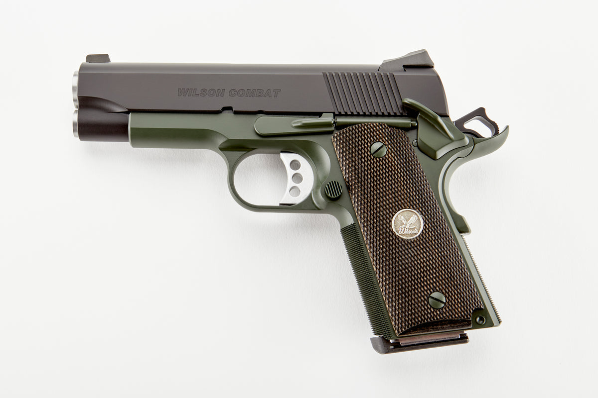 Wilson Combat WCQBCTACA CQB *CA Compliant Compact Frame 45 ACP 8+1 4" Stainless Match Grade Barrel, Carbon Steel Steel Frame w/Beavertail, Diamond Wood Grip