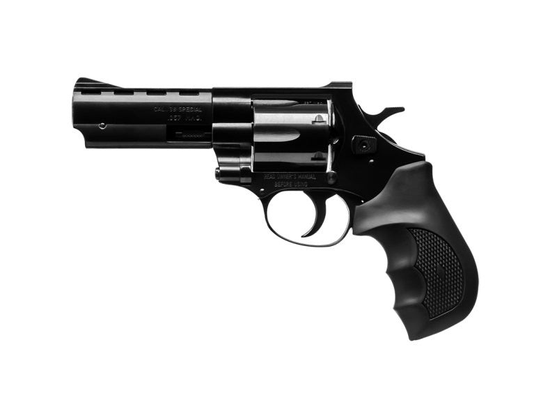 Weihrauch Guns EARB3574 Windicator 357 Mag 6rd 4" Blued Steel Barrel & Cylinder, Compact Blued Steel Frame w/Exposed Hammer, Ramp Front/Fixed Rear Sights, Finger Grooved Black Rubber Grip