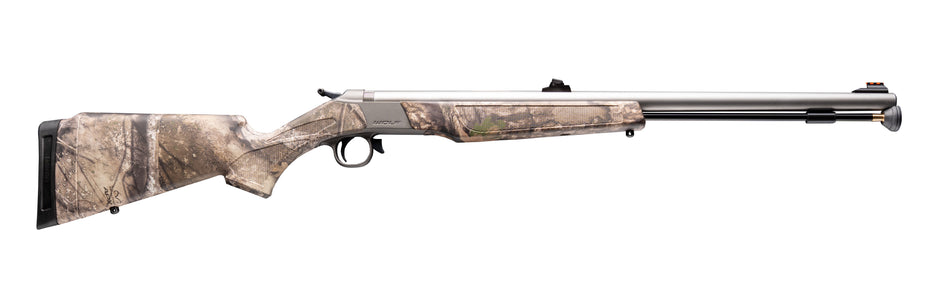 CVA PR2120S Wolf 50 Cal 24" Stainless Single Shot Barrel, Stainless Drilled & Tapped Stainless Steel Receiver, Adjustable Realtree APX Synthetic Stock