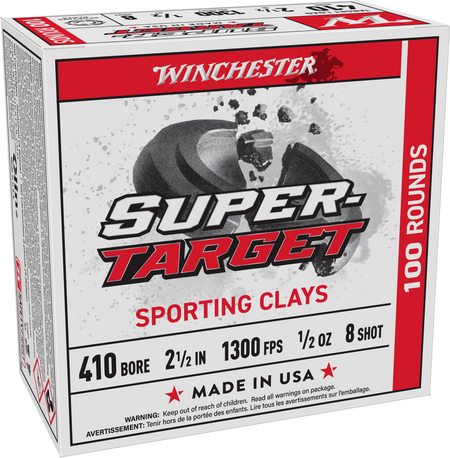 SUPER TARGET 410 BORE 2-1/2" 1/2OZ #8 SHOT 25/BOX 1300 FPS