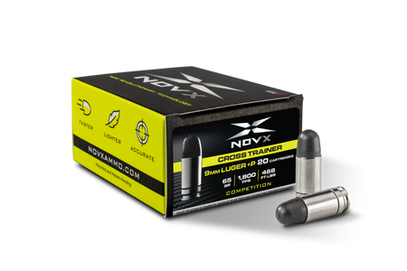 NovX Cross Trainer Competition Lead Free +P 9mm Luger / Parabellum 65 grain Copper Polymer Frangible ammunition