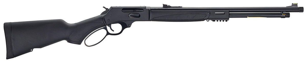 Henry H009X-360BH X Model Full Size 360 Buckhammer 5+1 21.37" Blued Steel Barrel, Blued Drilled & Tapped Stainless Steel Receiver, Fixed Black Synthetic Stock, Right Hand