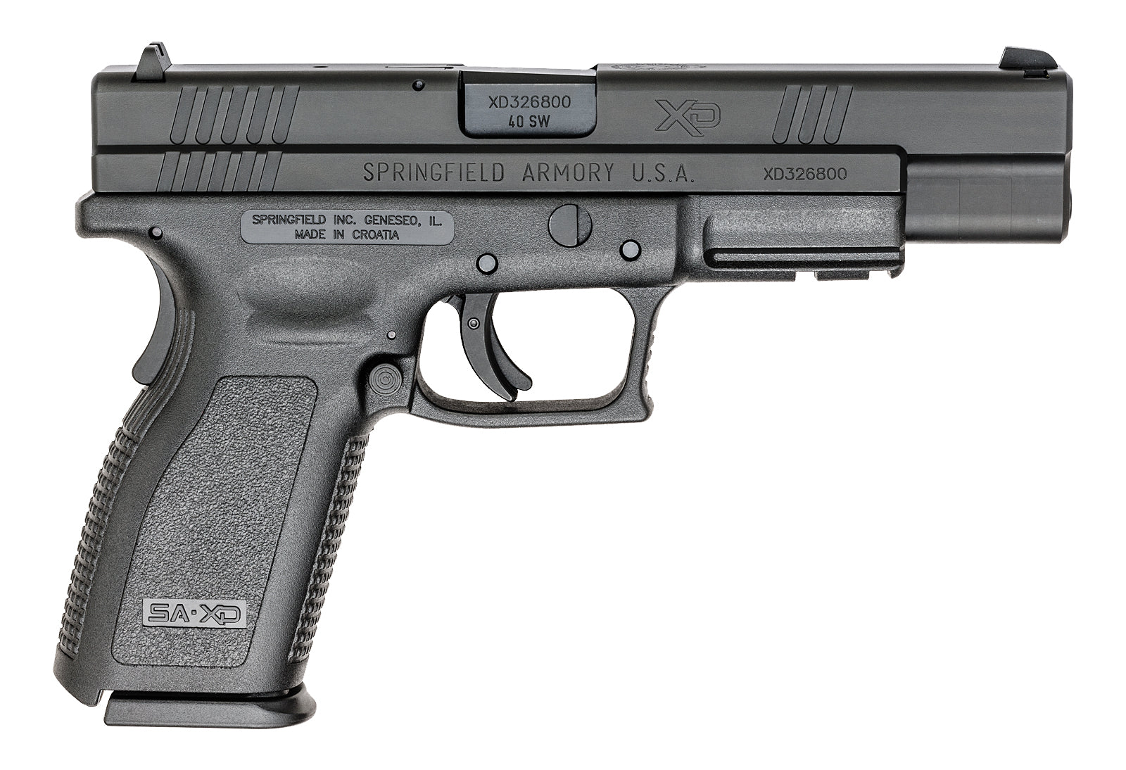 Springfield Armory XD9402 XD Tactical *CA Compliant 40 S&W 10+1 5" Black Melonite Steel Barrel & Serrated Steel Slide, Black Polymer Frame w/Picatinny Rail