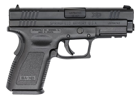 Springfield Armory XD9645 XD *CA Compliant Compact Frame 45 ACP 10+1, 4" Black Melonite Steel Barrel, Black Melonite Serrated Steel Slide, Black Polymer Frame w/Picatinny Rail