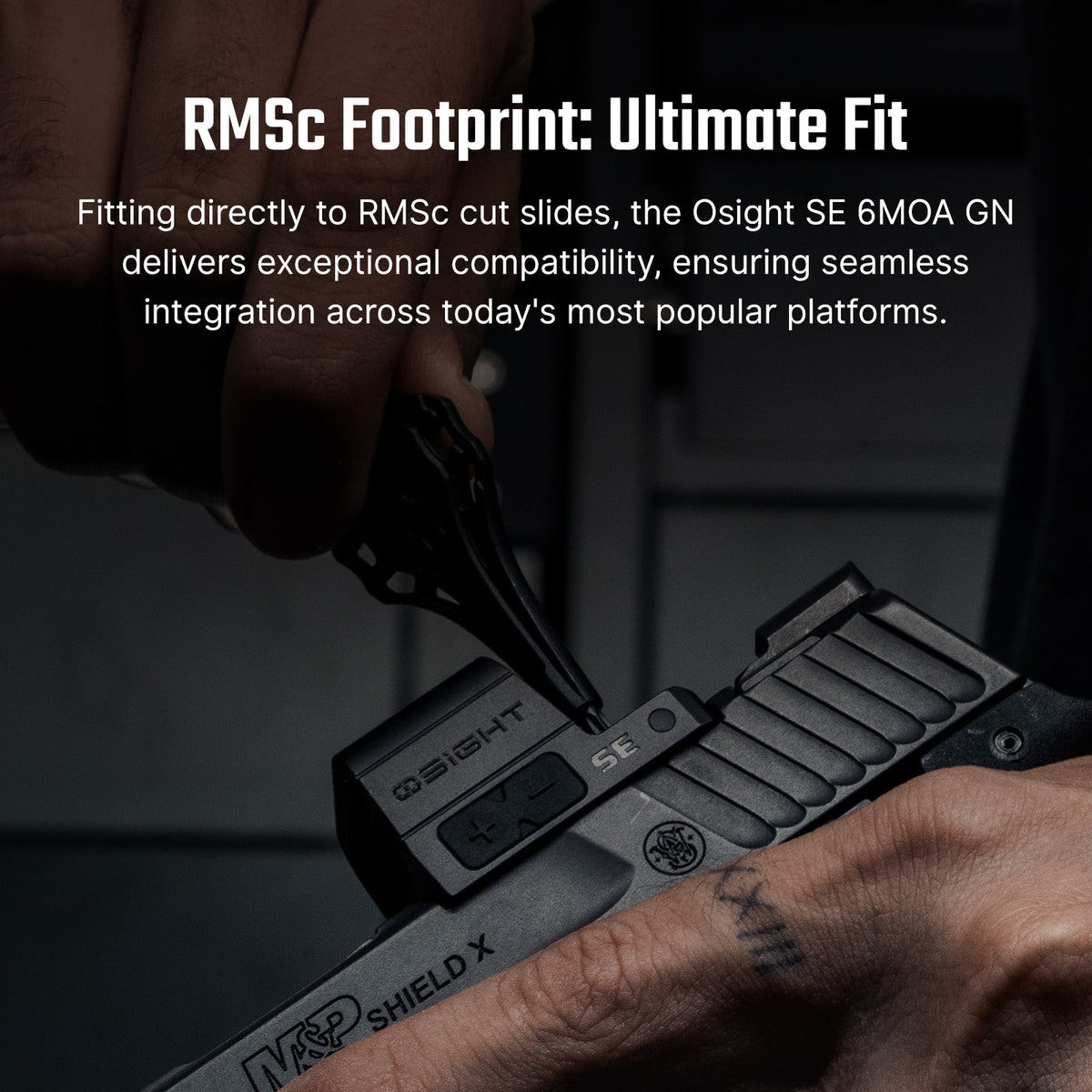 Osight SE Enclosed Emitter 6 MOA Green Dot Sight with Side-Loading Battery and RMSc Footprint