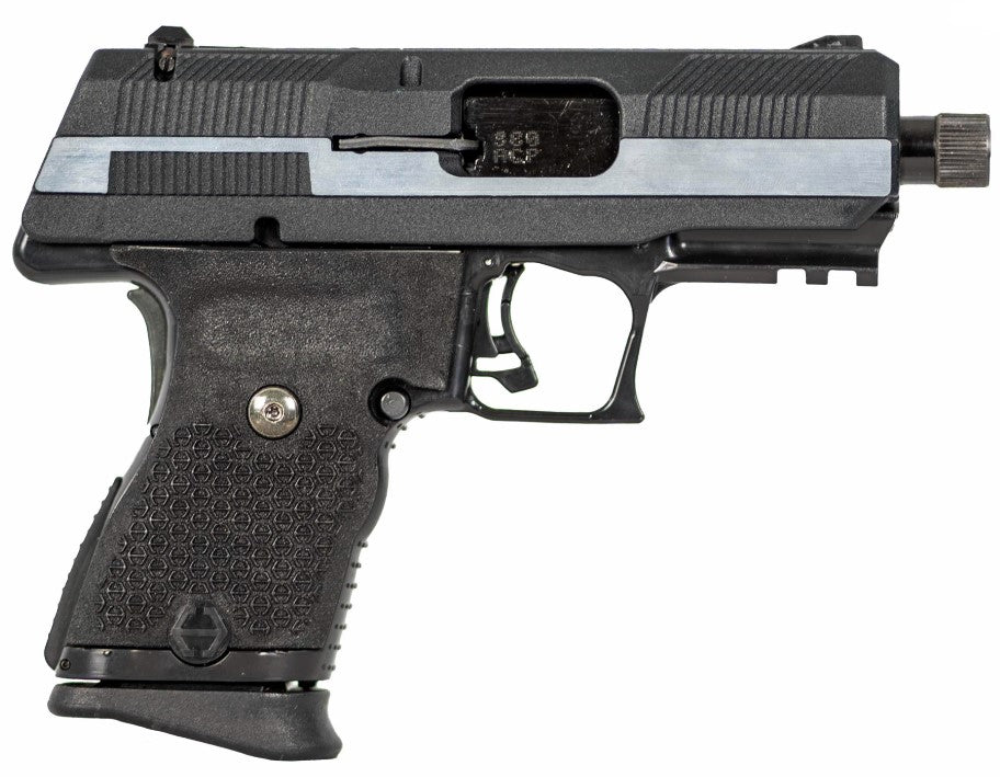 Hi-Point YC380CF YC380 380 ACP 10+1 3.93" Black Threaded Barrel, Black/Chrome YC9 Styled/Serrated Steel Slide, Black Polymer Frame w/Picatinny Rail, Black Plastic Grip