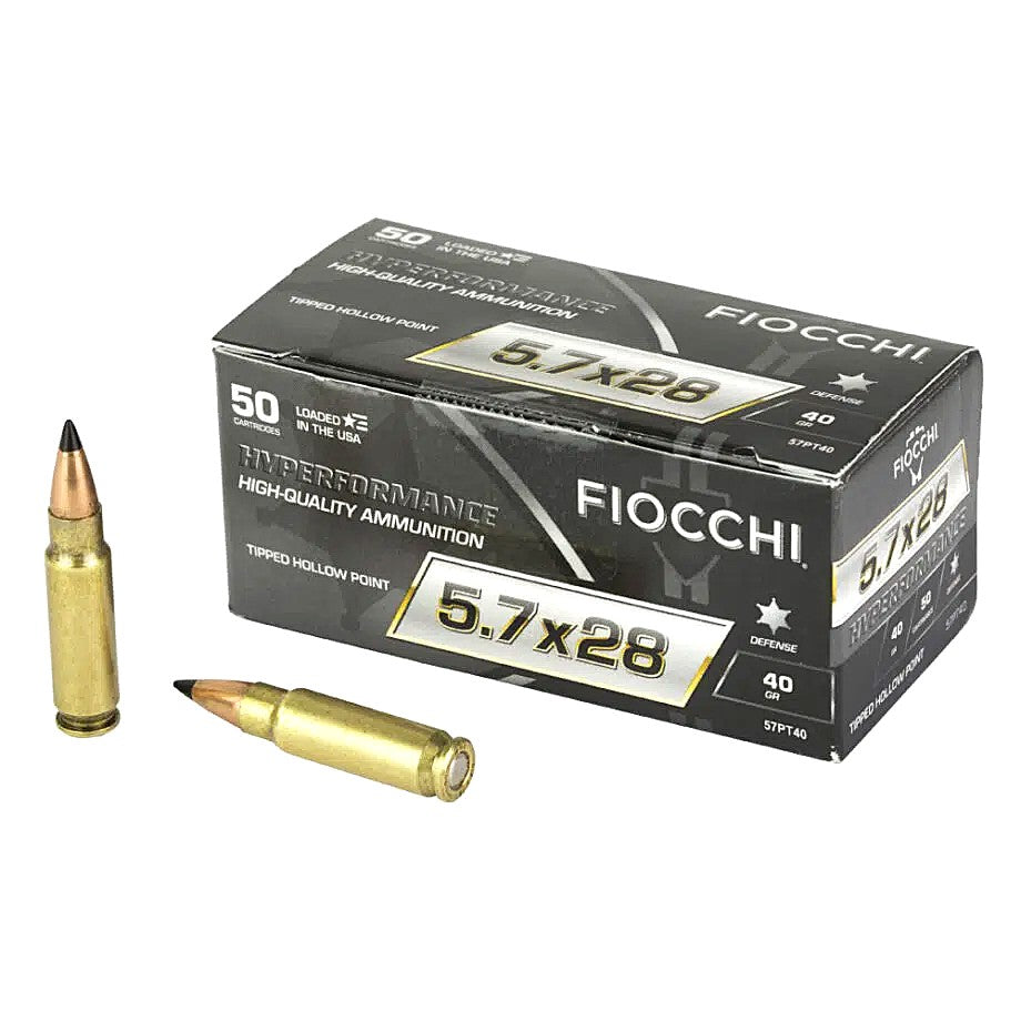 Fiocchi Hyperformance 5.7x28mm Ammo FN 40 Grain Polymer Tip